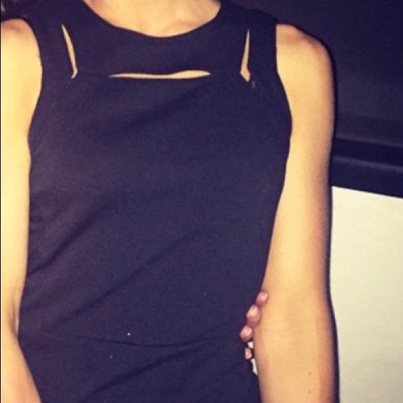 Black Trouve cut out midi dress, sz XS - Picture 5 of 5